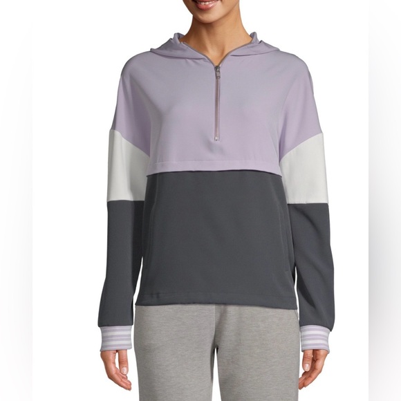 Avia Jackets & Blazers - Avia Colorblock Hooded Windbreaker Pullover Women’s M (8-10)